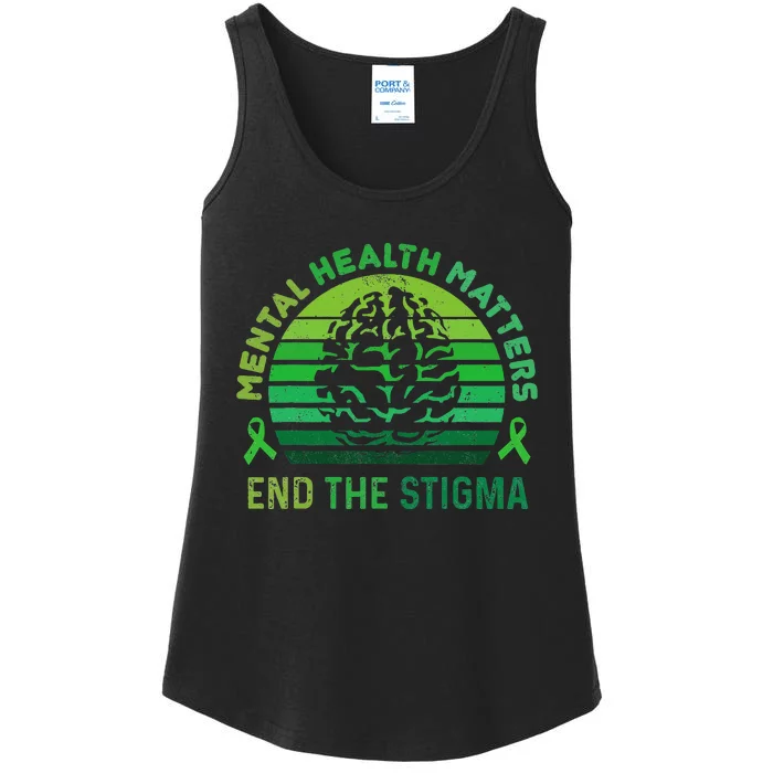 End The Stigma Mental Health Matters Mental Awareness Gifts Ladies Essential Tank