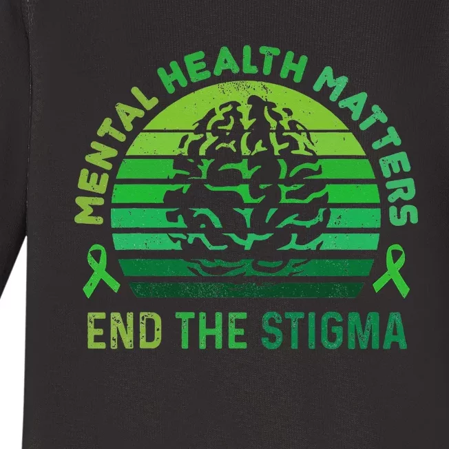 End The Stigma Mental Health Matters Mental Awareness Gifts Baby Long Sleeve Bodysuit