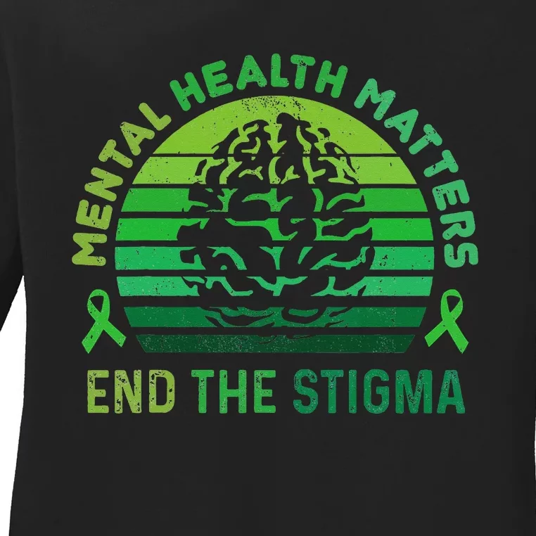 End The Stigma Mental Health Matters Mental Awareness Gifts Ladies Long Sleeve Shirt