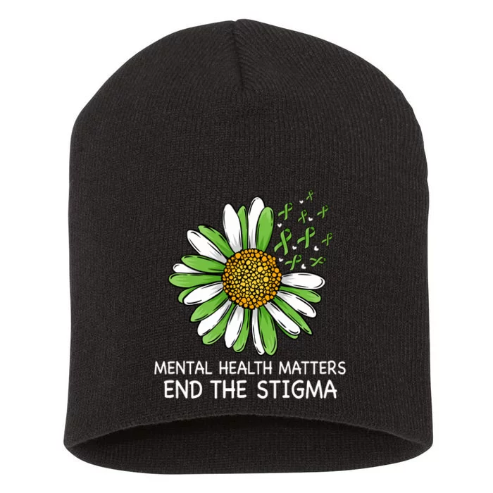 End The Stigma Mental Health Awareness Short Acrylic Beanie