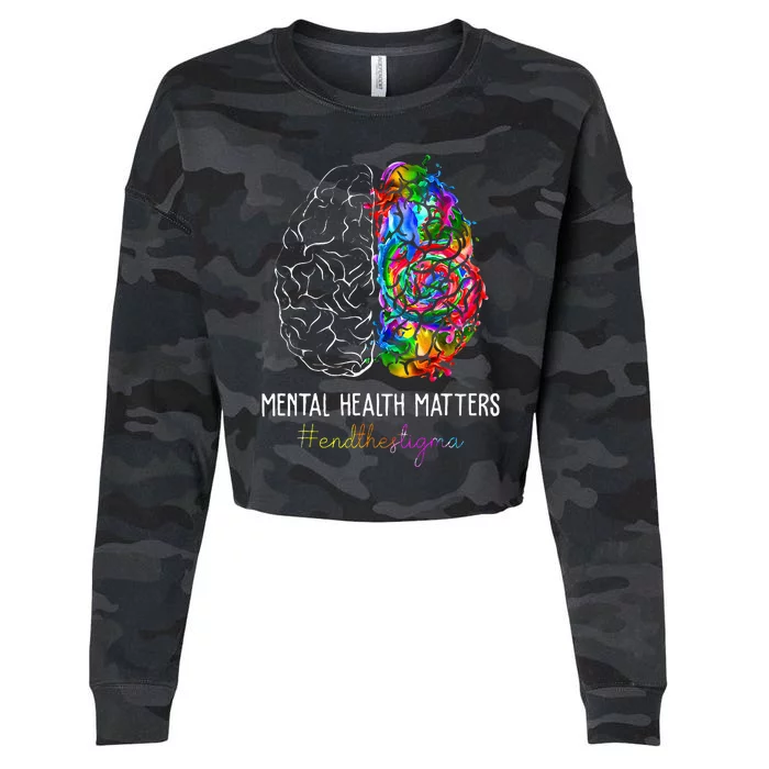 End The Stigma Mental Health Matters Cropped Pullover Crew