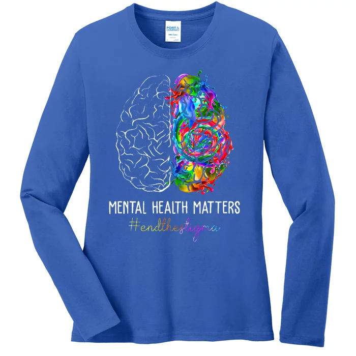 End The Stigma Mental Health Matters Ladies Long Sleeve Shirt