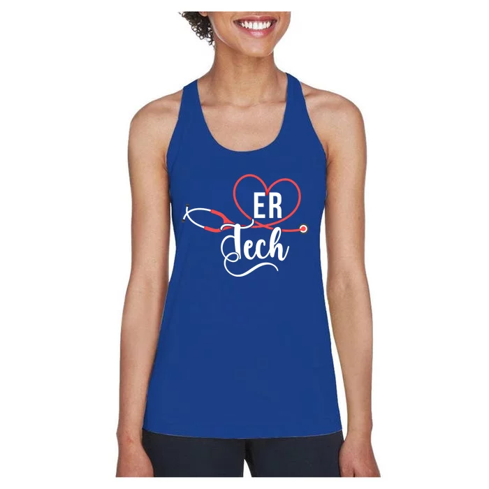 Er Tech Stethoscope Emergency Room Tech Gift Women's Racerback Tank