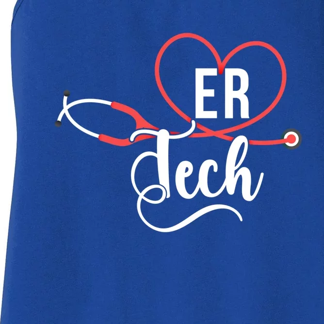 Er Tech Stethoscope Emergency Room Tech Gift Women's Racerback Tank