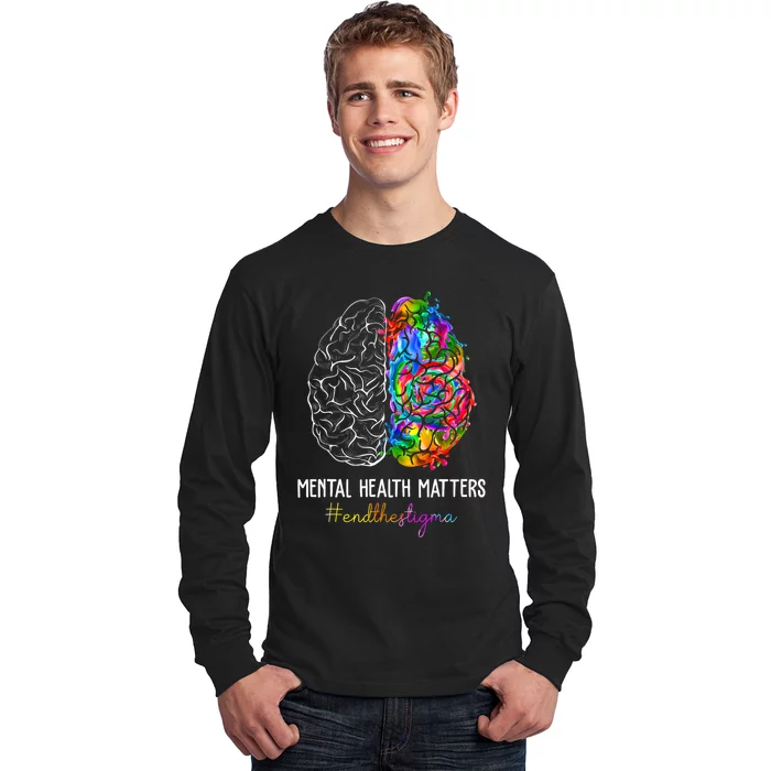 End The Stigma Mental Health Matters Mental Awareness Gifts Long Sleeve Shirt