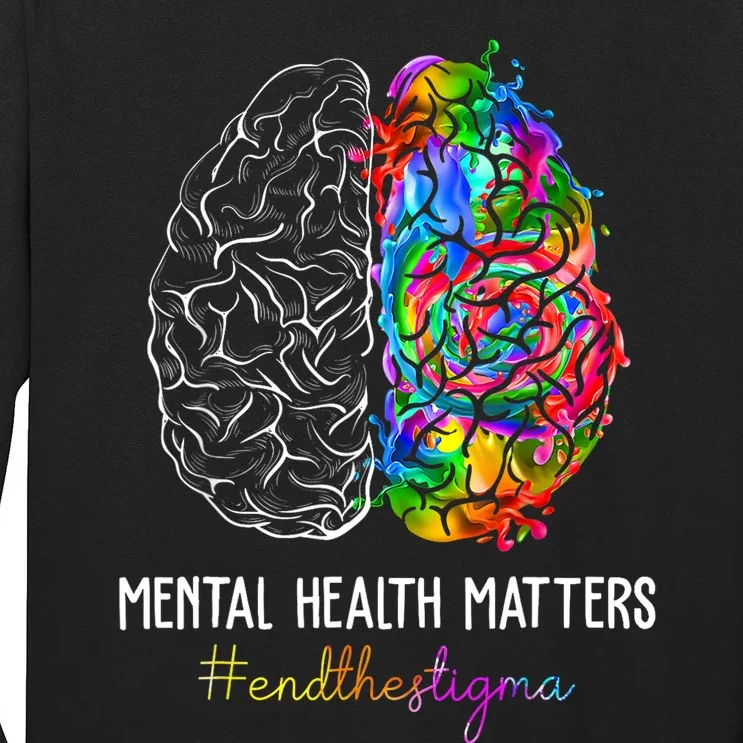 End The Stigma Mental Health Matters Mental Awareness Gifts Long Sleeve Shirt