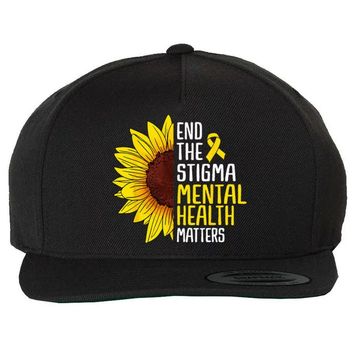 End The Stigma Mental Health Matters Mental Awareness Wool Snapback Cap