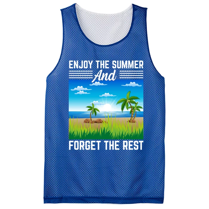 Enjoy The Summer And Forget The Rest I Summer Gift Mesh Reversible Basketball Jersey Tank