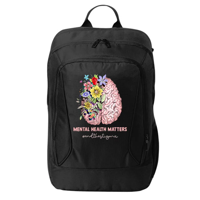 End The Stigma Mental Health Matters Mental Awareness Gift City Backpack