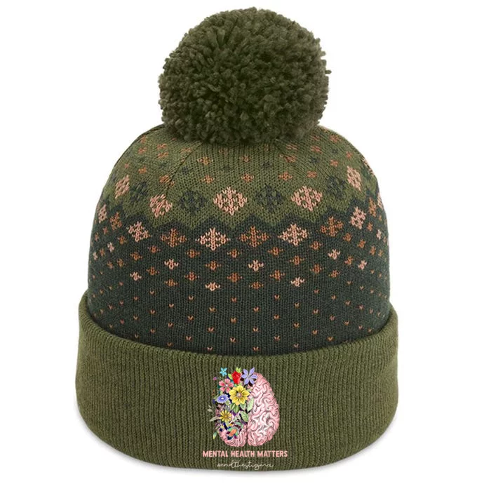 End The Stigma Mental Health Matters Mental Awareness Gift The Baniff Cuffed Pom Beanie