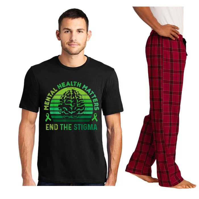 End The Stigma Mental Health Matters Mental Awareness Gifts Pajama Set