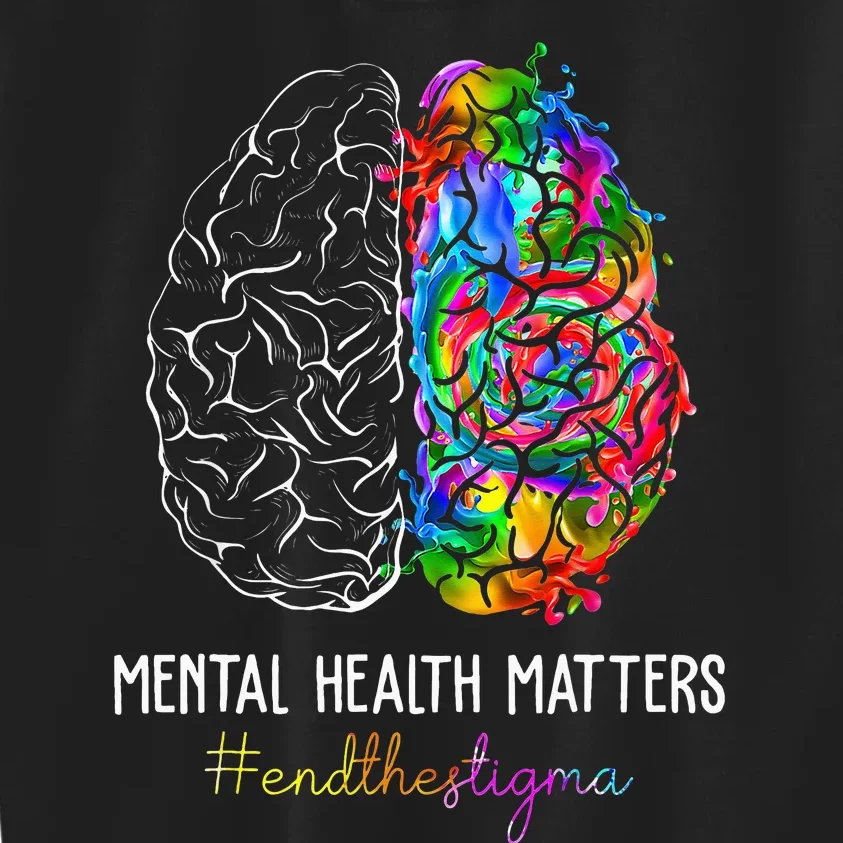 End The Stigma Mental Health Matters Mental Awareness Gifts Kids Sweatshirt