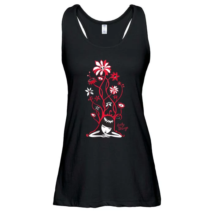 Emily The Strange Flower Power Cat Nap Ladies Essential Flowy Tank