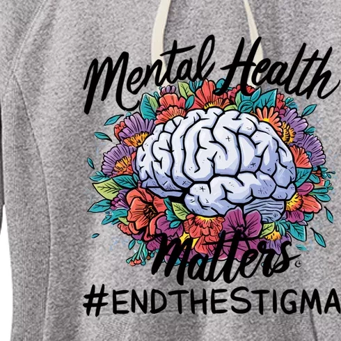 End The Stigma Flower Tal Health Matters Meaningful Gift Women's Fleece Hoodie