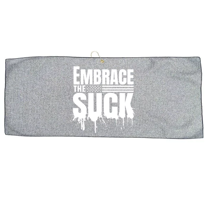 Embrace The Suck Military Veteran Large Microfiber Waffle Golf Towel