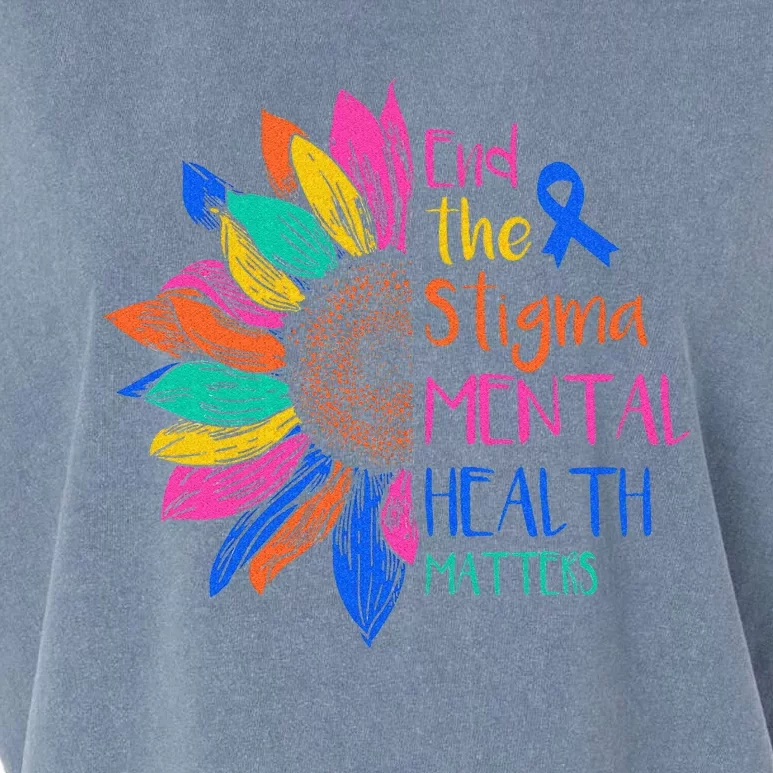 End The Stigma Mental Health Matters Mental Awareness Garment-Dyed Women's Muscle Tee