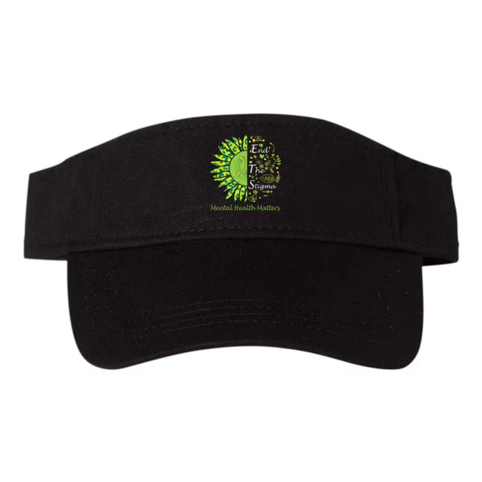 End The Stigma Mental Health Matters Ribbon Awareness Gifts Valucap Bio-Washed Visor