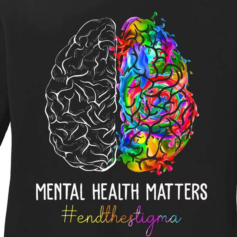 End The Stigma Mental Health Matters Mental Awareness Gifts Ladies Long Sleeve Shirt