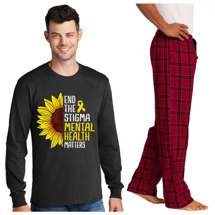 End The Stigma Mental Health Matters Mental Awareness Long Sleeve Pajama Set