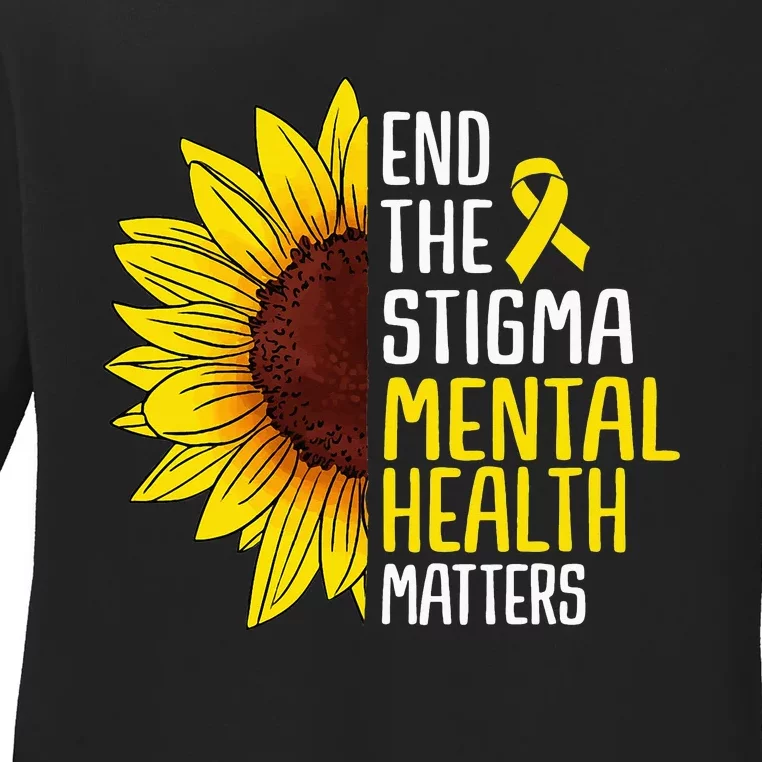 End The Stigma Mental Health Matters Mental Awareness Ladies Long Sleeve Shirt