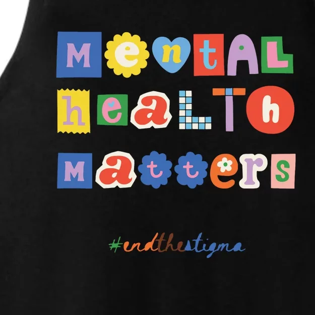 End The Stigma Mental Health Matters Women Ladies Tri-Blend Wicking Tank