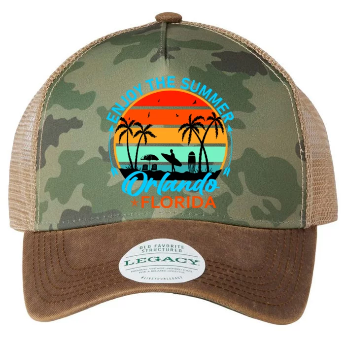 Enjoy The Summer Orlando Florida Legacy Tie Dye Trucker Hat