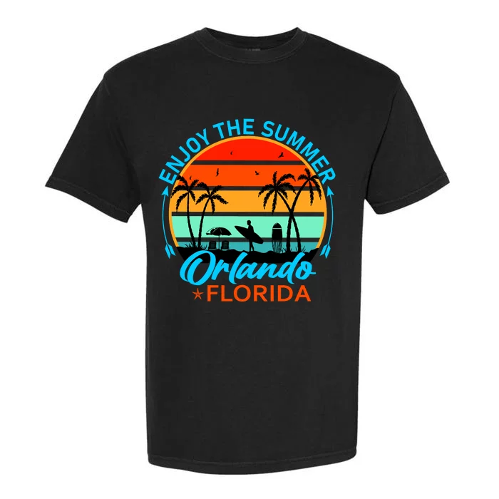 Enjoy The Summer Orlando Florida Garment-Dyed Heavyweight T-Shirt