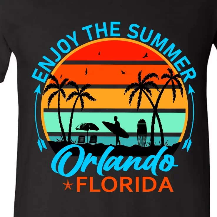 Enjoy The Summer Orlando Florida V-Neck T-Shirt