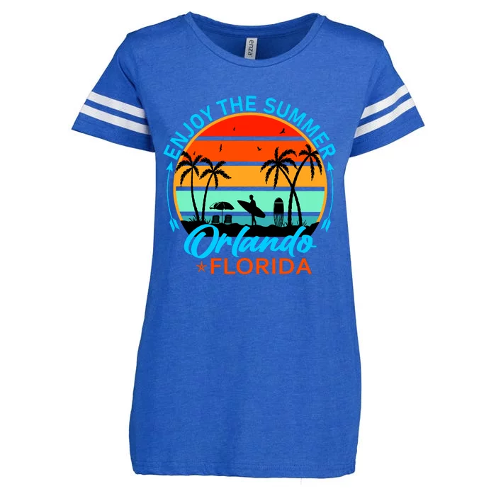 Enjoy The Summer Orlando Florida Enza Ladies Jersey Football T-Shirt