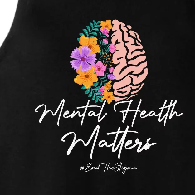 End The Stigma Mental Health Matters Mental Awareness Gift Ladies Tri-Blend Wicking Tank