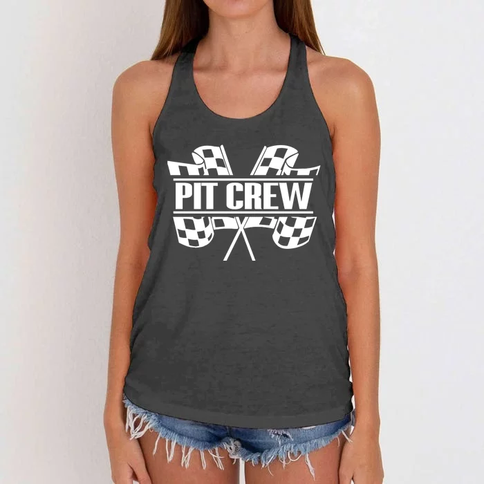 E:\Upload Tool\Media\Hoanew\Dirt Track Racing Pit Crew Race Car Team Checker Fl Women's Knotted Racerback Tank