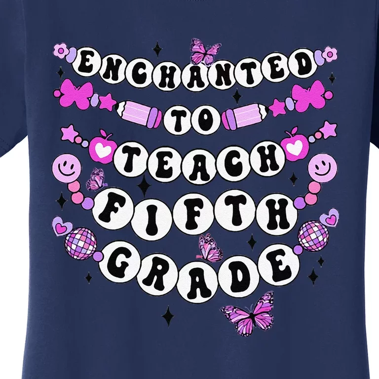 Enchanted To Teach 5th Grade Friendship Bracelet Teacher Women's T-Shirt