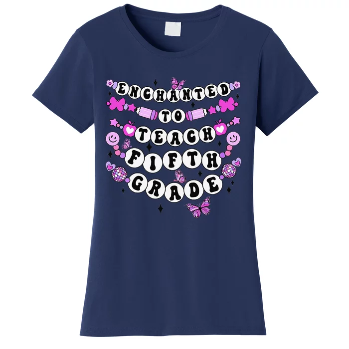 Enchanted To Teach 5th Grade Friendship Bracelet Teacher Women's T-Shirt