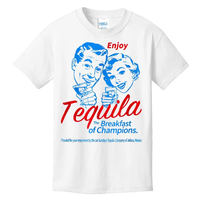 Enjoys Tequila The Breakfasts Of Champions Kids T-Shirt