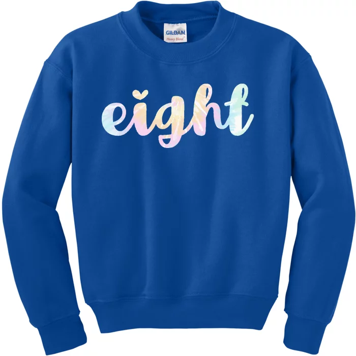 Eight Trendy Tie Dye 8th Birthday Kids Sweatshirt