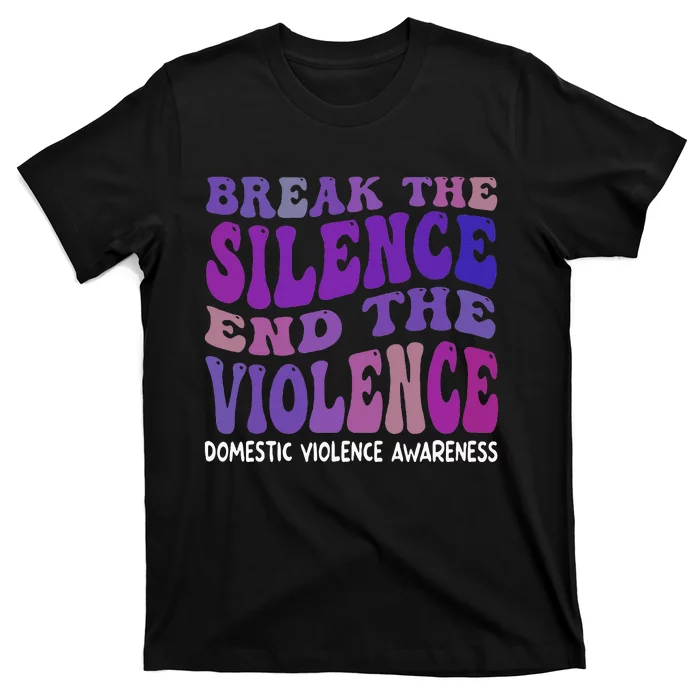 End The Violence Domestic Violence Awareness Groovy T-Shirt