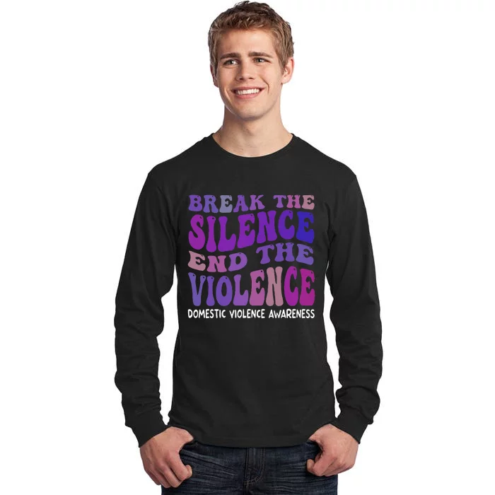 End The Violence Domestic Violence Awareness Groovy Tall Long Sleeve T-Shirt