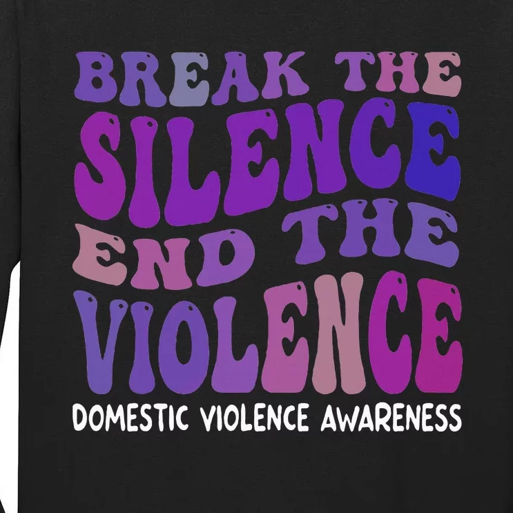 End The Violence Domestic Violence Awareness Groovy Tall Long Sleeve T-Shirt