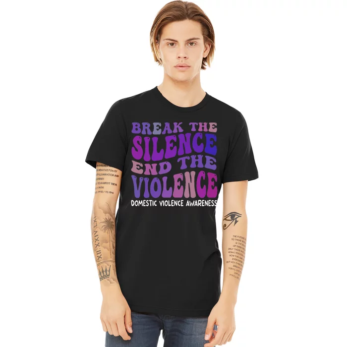 End The Violence Domestic Violence Awareness Groovy Premium T-Shirt