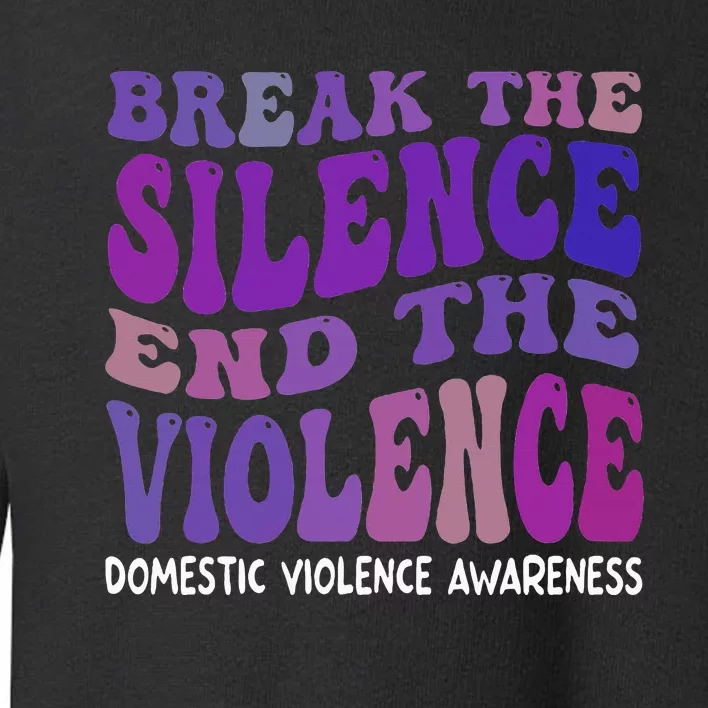 End The Violence Domestic Violence Awareness Groovy Toddler Sweatshirt