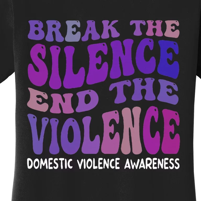 End The Violence Domestic Violence Awareness Groovy Women's T-Shirt