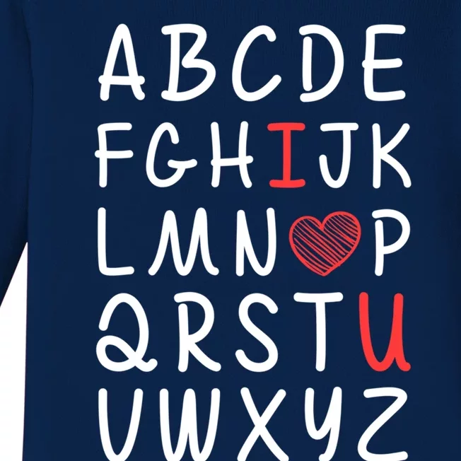 English Teacher Valentines Alphabet Abc I Love You Gift Baby Long Sleeve Bodysuit