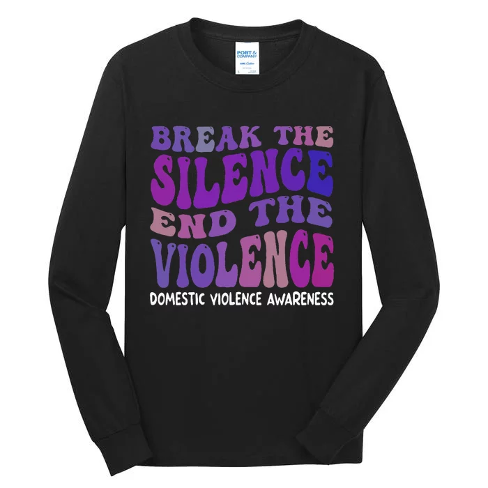 End The Violence Domestic Violence Awareness Groovy Tall Long Sleeve T-Shirt