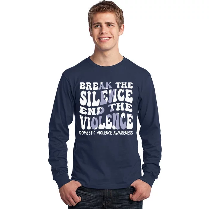 End The Violence Domestic Violence Awareness Groovy Tall Long Sleeve T-Shirt