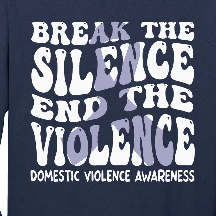 End The Violence Domestic Violence Awareness Groovy Tall Long Sleeve T-Shirt