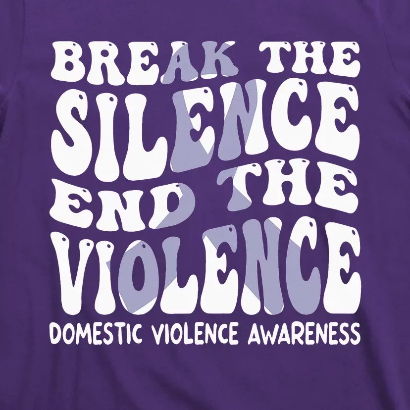 End The Violence Domestic Violence Awareness Groovy T-Shirt