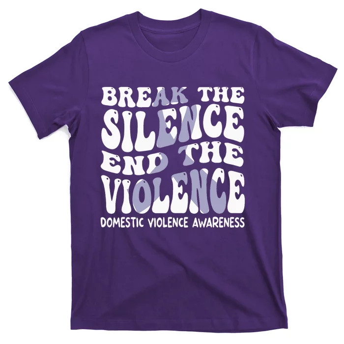 End The Violence Domestic Violence Awareness Groovy T-Shirt