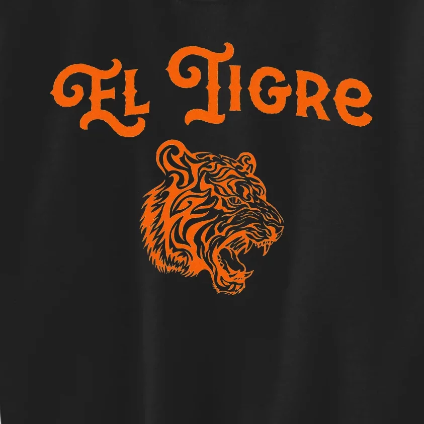 El Tigre With A Tiger Head Tiger Kids Sweatshirt