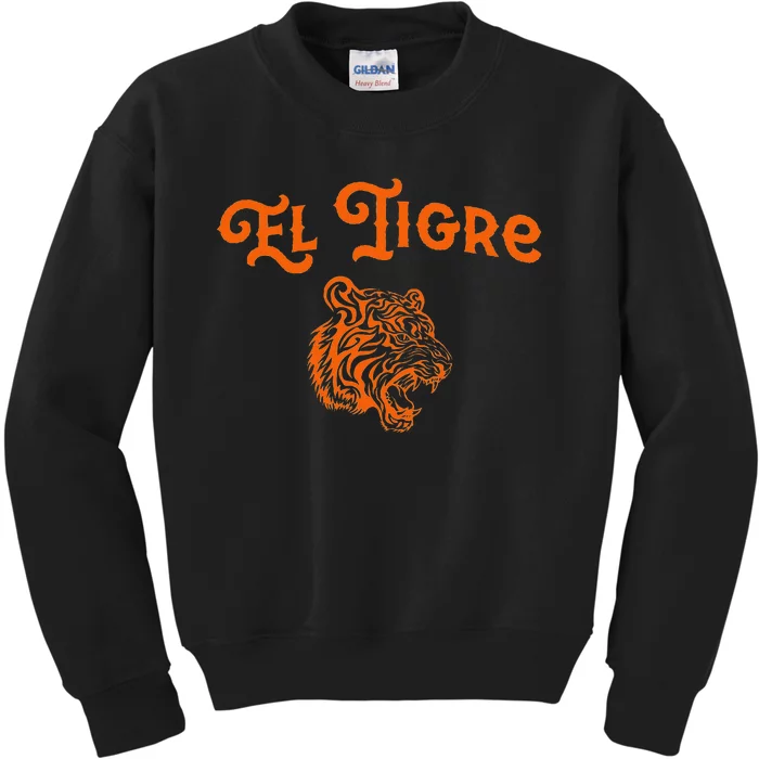 El Tigre With A Tiger Head Tiger Kids Sweatshirt