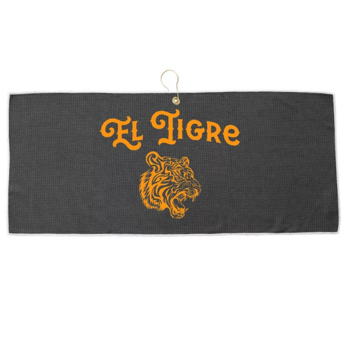 El Tigre With A Tiger Head Tiger Large Microfiber Waffle Golf Towel